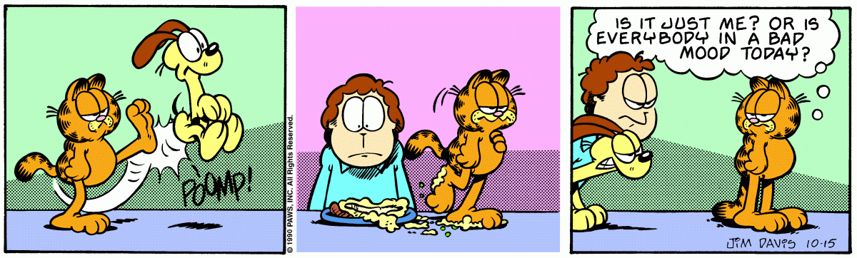 Garfield comic strip for Monday, October 15, 1990