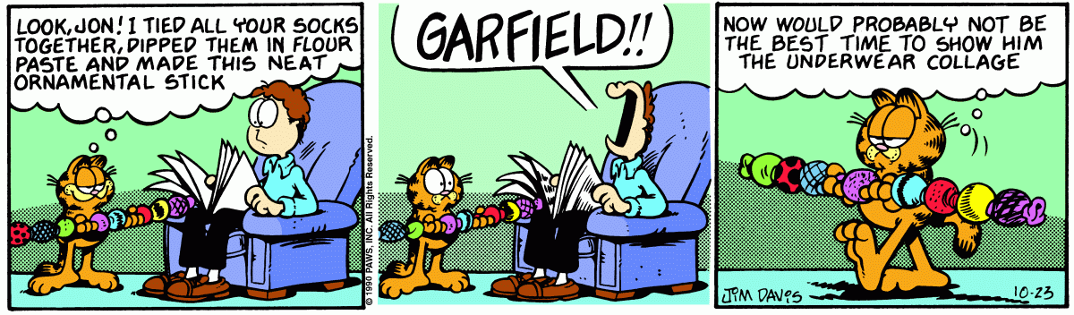 Garfield comic strip for Tuesday, October 23, 1990