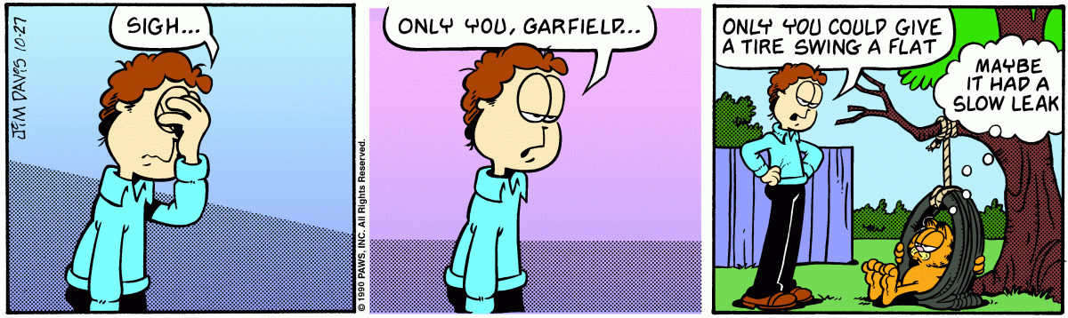 Garfield comic strip for Saturday, October 27, 1990