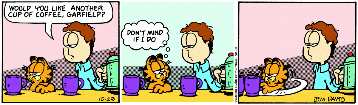 Garfield, October 29, 1990