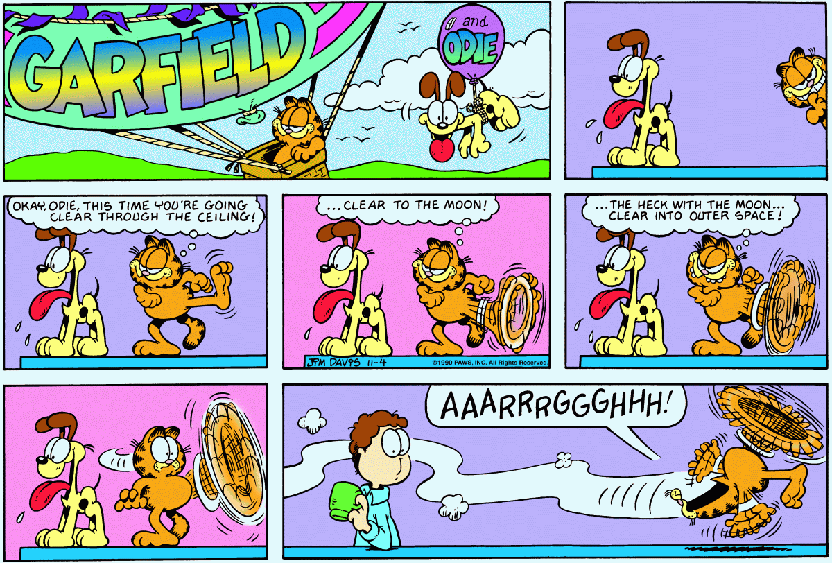 Garfield comic strip for Sunday, November 4, 1990