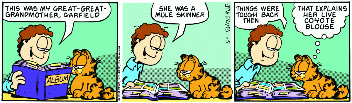 Garfield comic strip for Monday, November 5, 1990