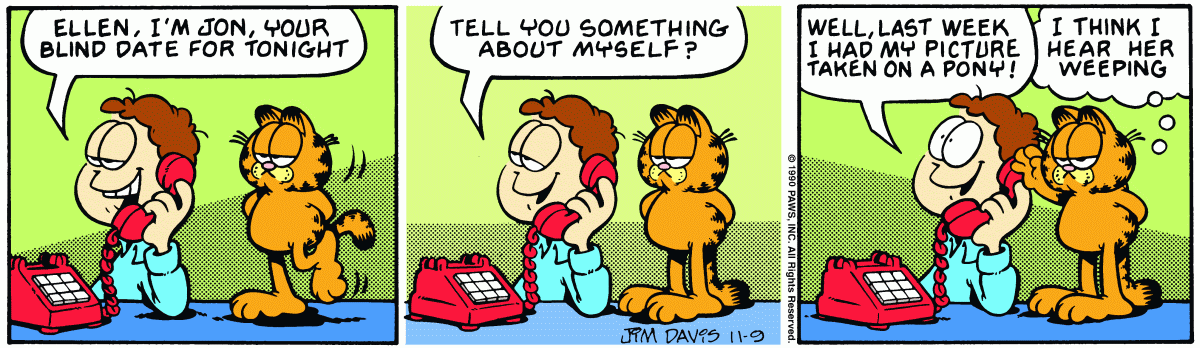 Garfield, November 9, 1990