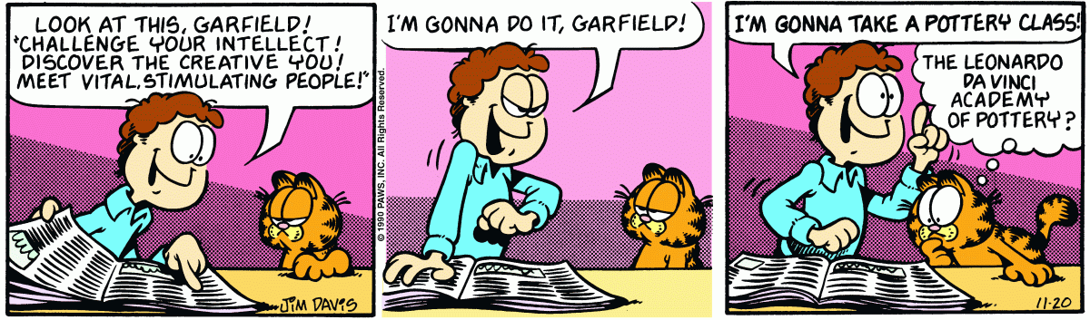 Garfield comic strip for Tuesday, November 20, 1990