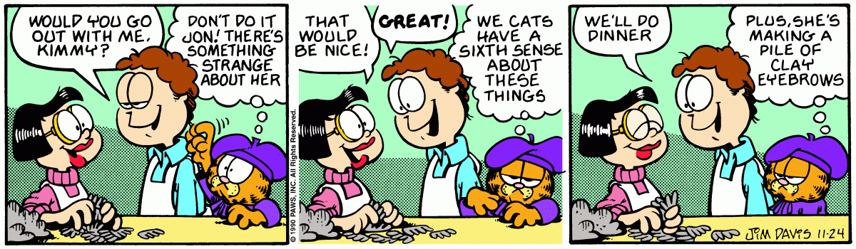 Garfield comic strip for Saturday, November 24, 1990