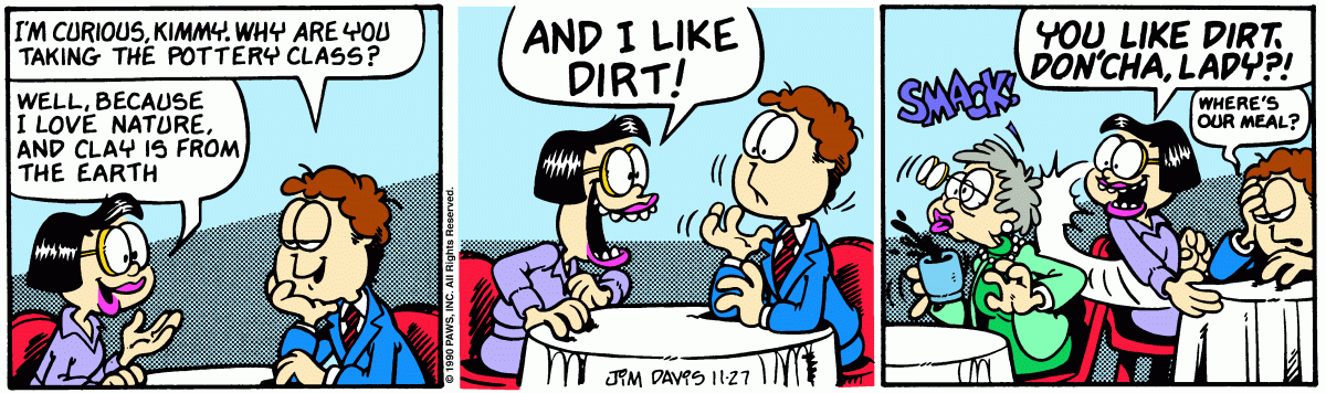 Garfield comic strip for Tuesday, November 27, 1990