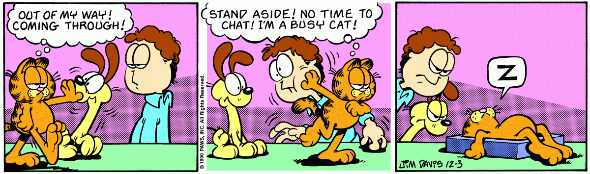 Garfield comic strip for Monday, December 3, 1990
