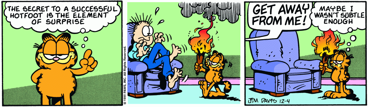 Garfield comic strip for Tuesday, December 4, 1990