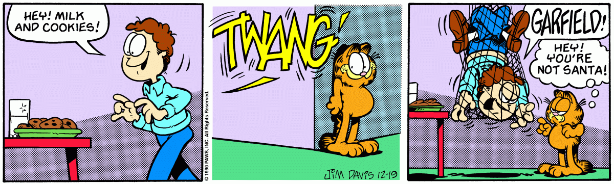 Garfield comic strip for Wednesday, December 19, 1990