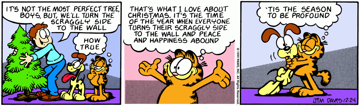 Garfield comic strip for Monday, December 24, 1990