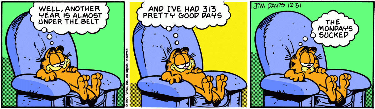 Garfield, December 31, 1990