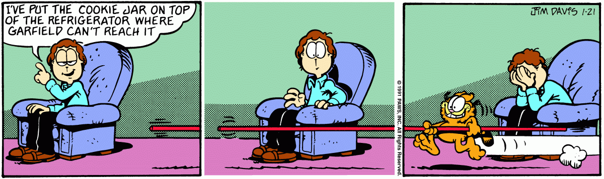 Garfield comic strip for Monday, January 21, 1991