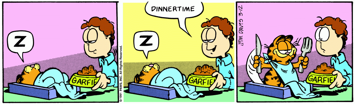 Garfield comic strip for Tuesday, March 12, 1991