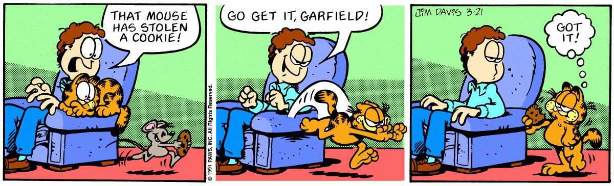 Garfield comic strip for Thursday, March 21, 1991