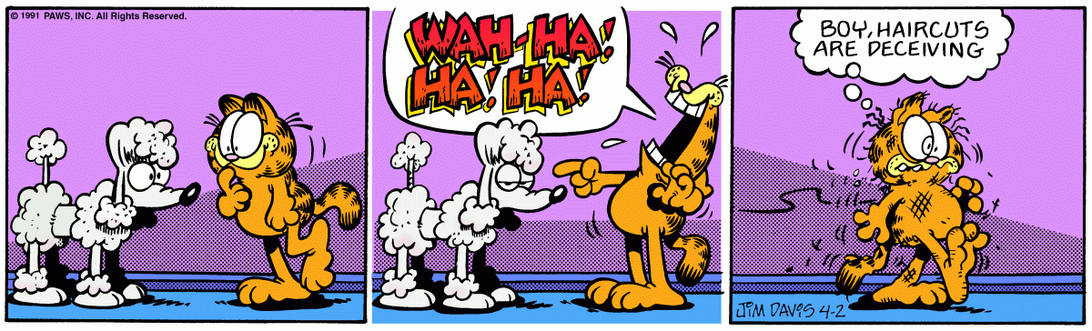 Garfield comic strip for Tuesday, April 2, 1991