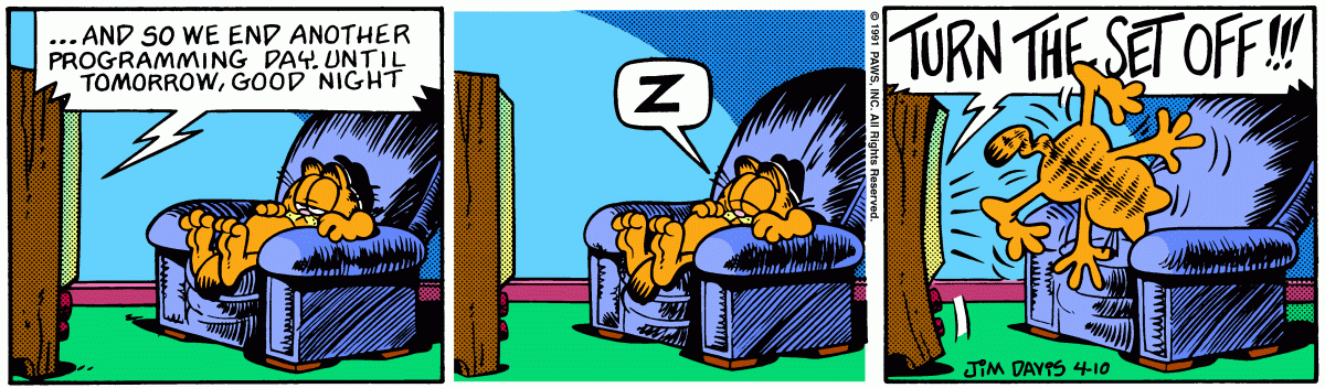 Garfield comic strip for Wednesday, April 10, 1991