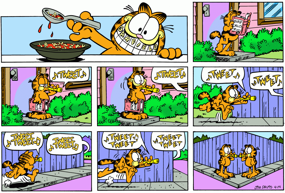 Garfield comic strip for Sunday, April 14, 1991