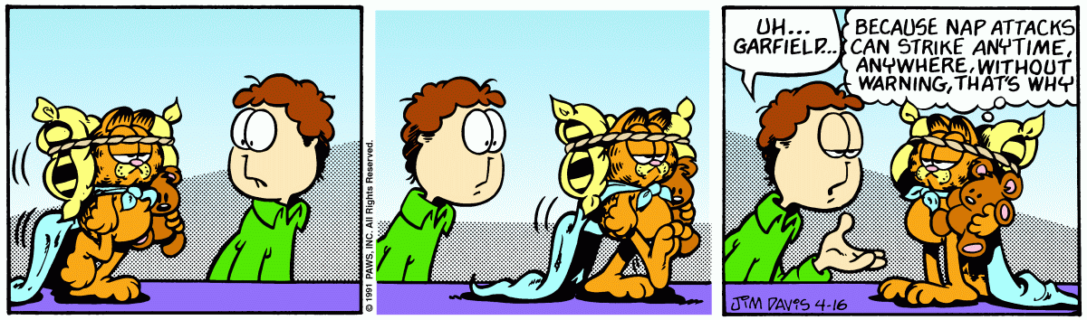 Garfield comic strip for Tuesday, April 16, 1991