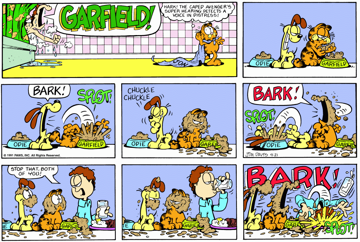 Garfield comic strip for Sunday, April 21, 1991