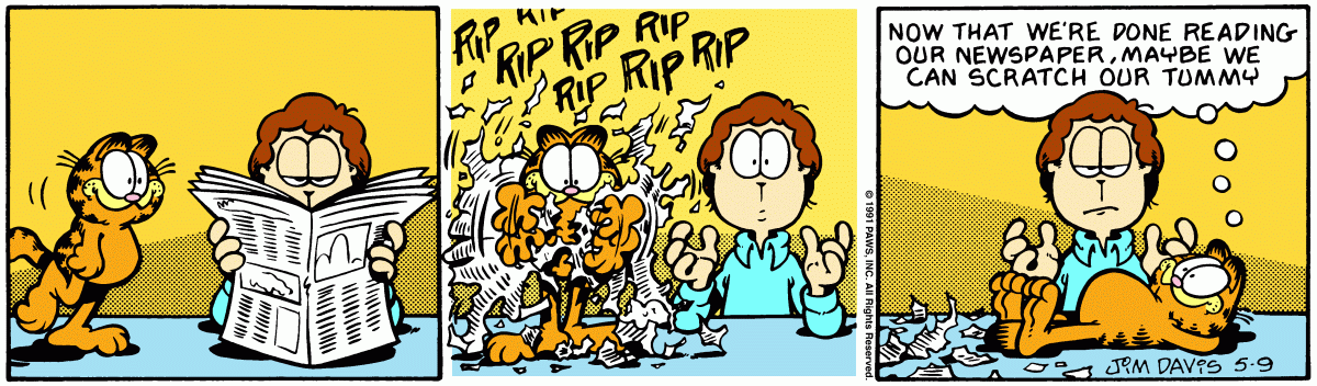 Garfield comic strip for Thursday, May 9, 1991