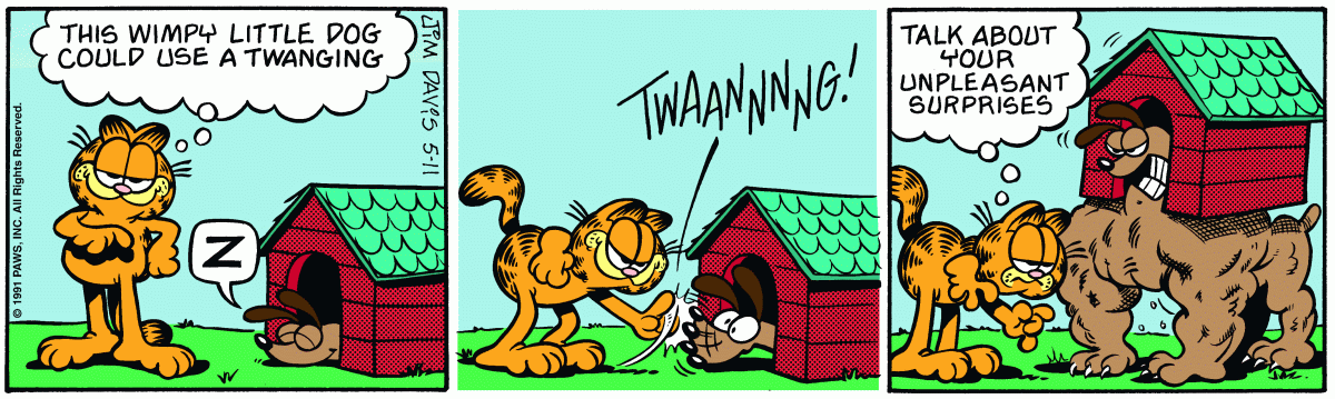 Garfield comic strip for Saturday, May 11, 1991