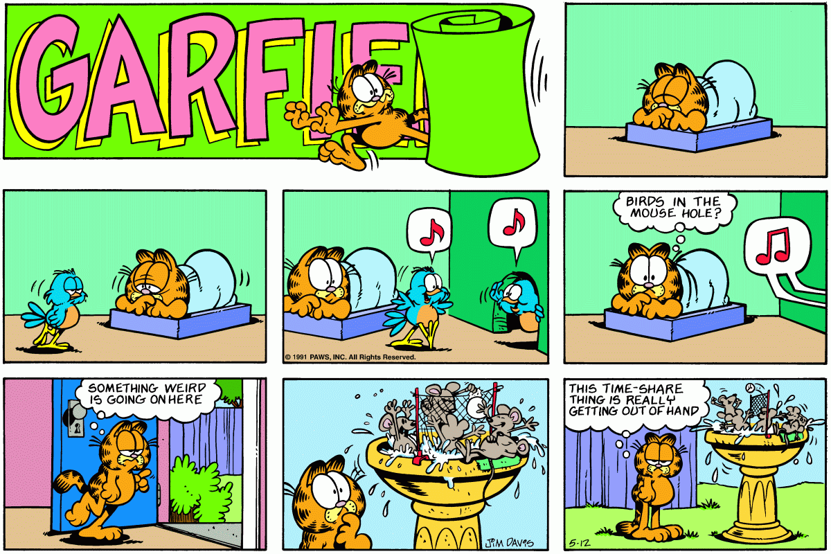 Garfield comic strip for Sunday, May 12, 1991