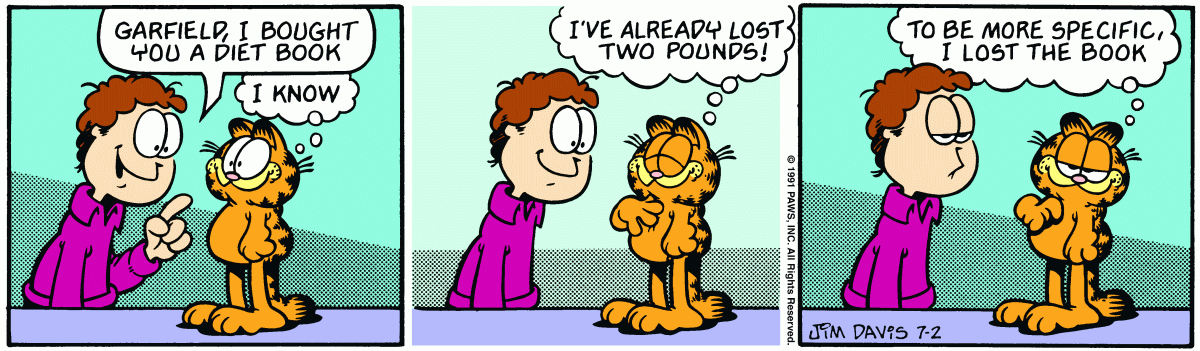 Garfield comic strip for Tuesday, July 2, 1991