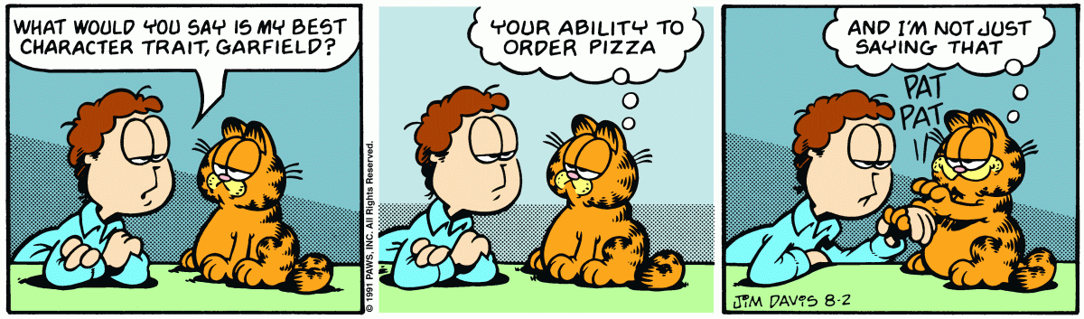Garfield, August 2, 1991