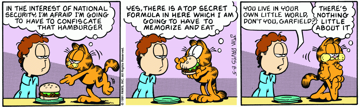Garfield, August 5, 1991