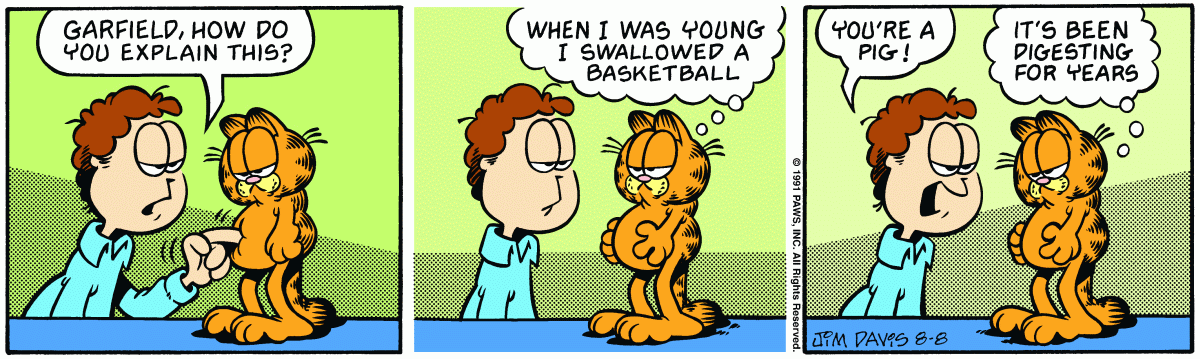 Garfield, August 8, 1991