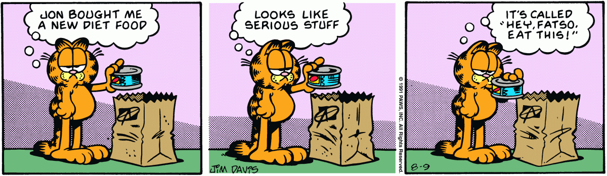 Garfield, August 9, 1991