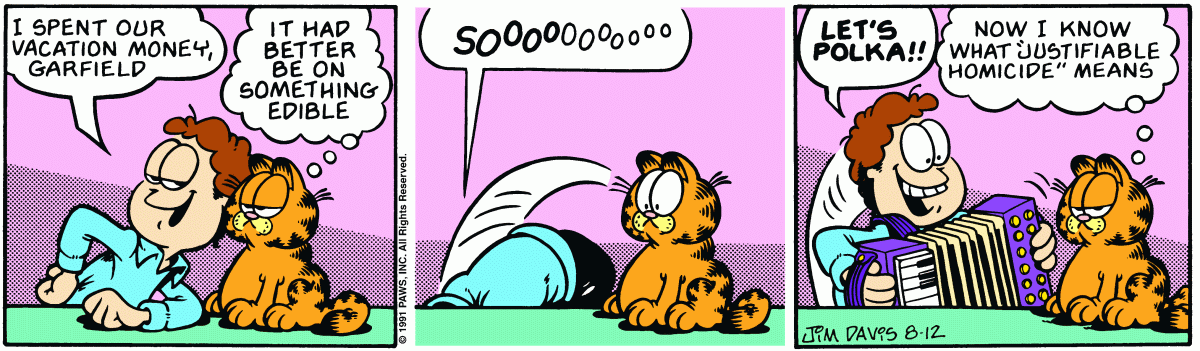 Garfield, August 12, 1991