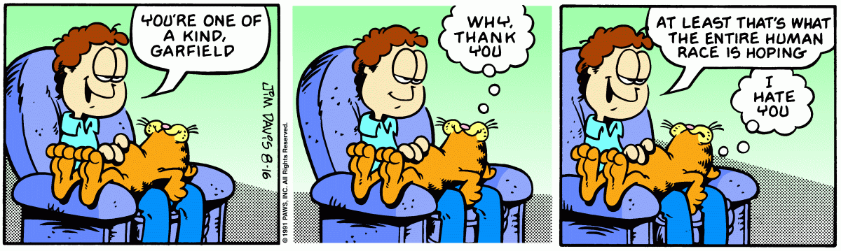 Garfield, August 16, 1991