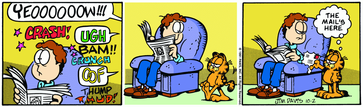 Garfield comic strip for Wednesday, October 2, 1991