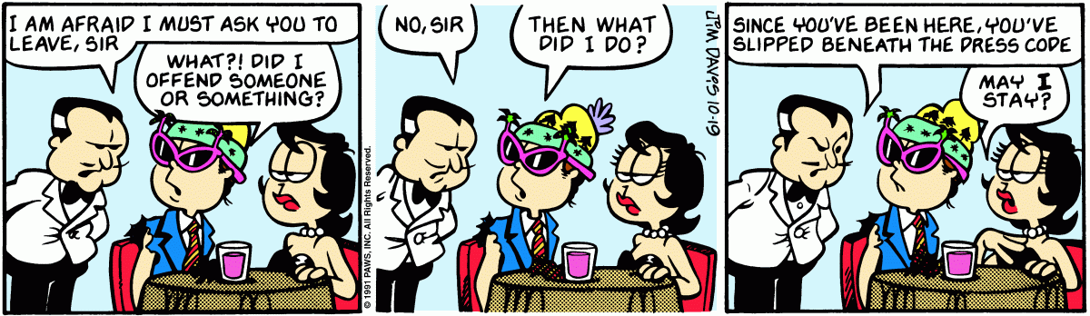Garfield, October 19, 1991