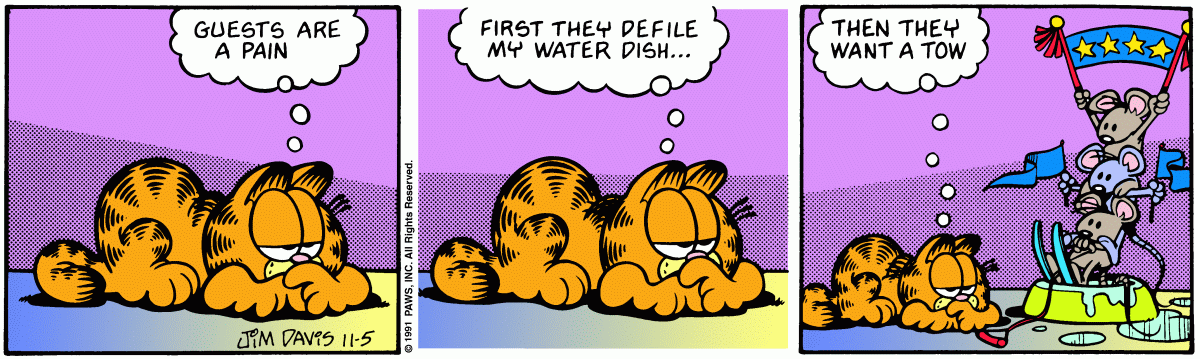 Garfield comic strip for Tuesday, November 5, 1991