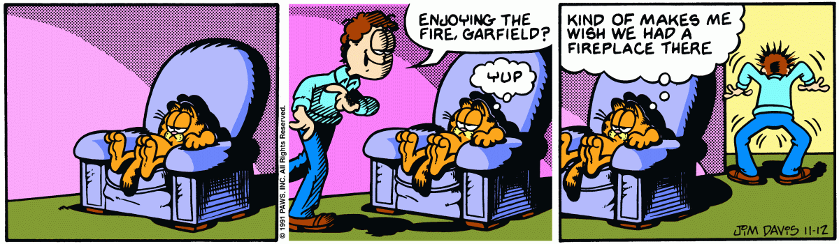 Garfield comic strip for Tuesday, November 12, 1991