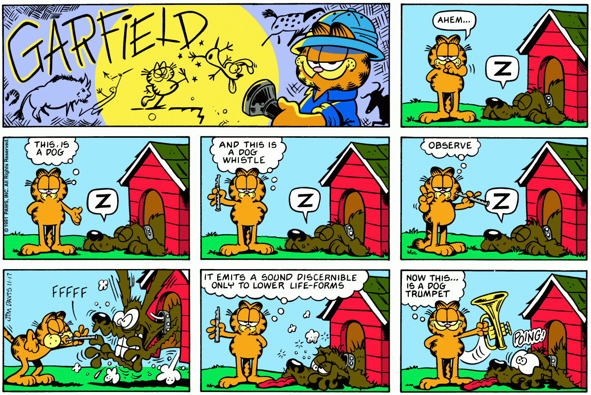 Garfield comic strip for Sunday, November 17, 1991