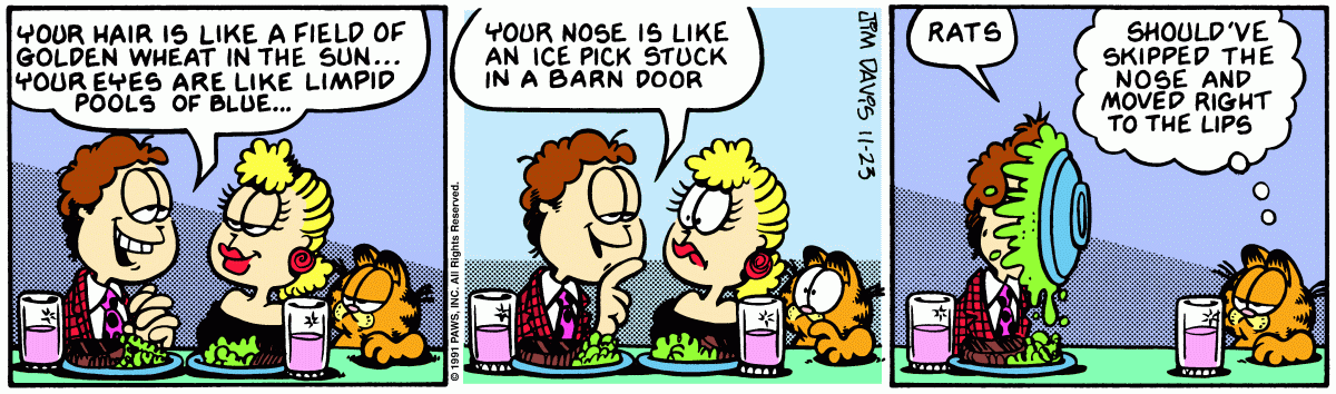 Garfield comic strip for Saturday, November 23, 1991