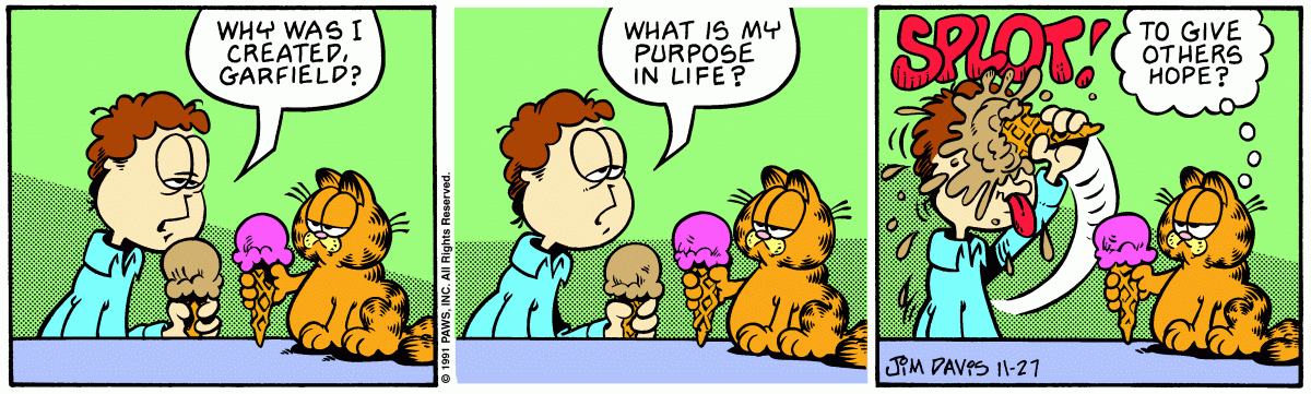 Garfield comic strip for Wednesday, November 27, 1991