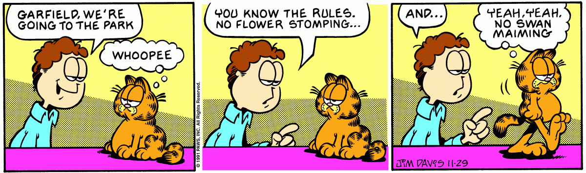 Garfield, November 29, 1991