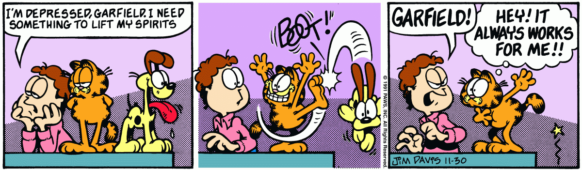 Garfield comic strip for Saturday, November 30, 1991
