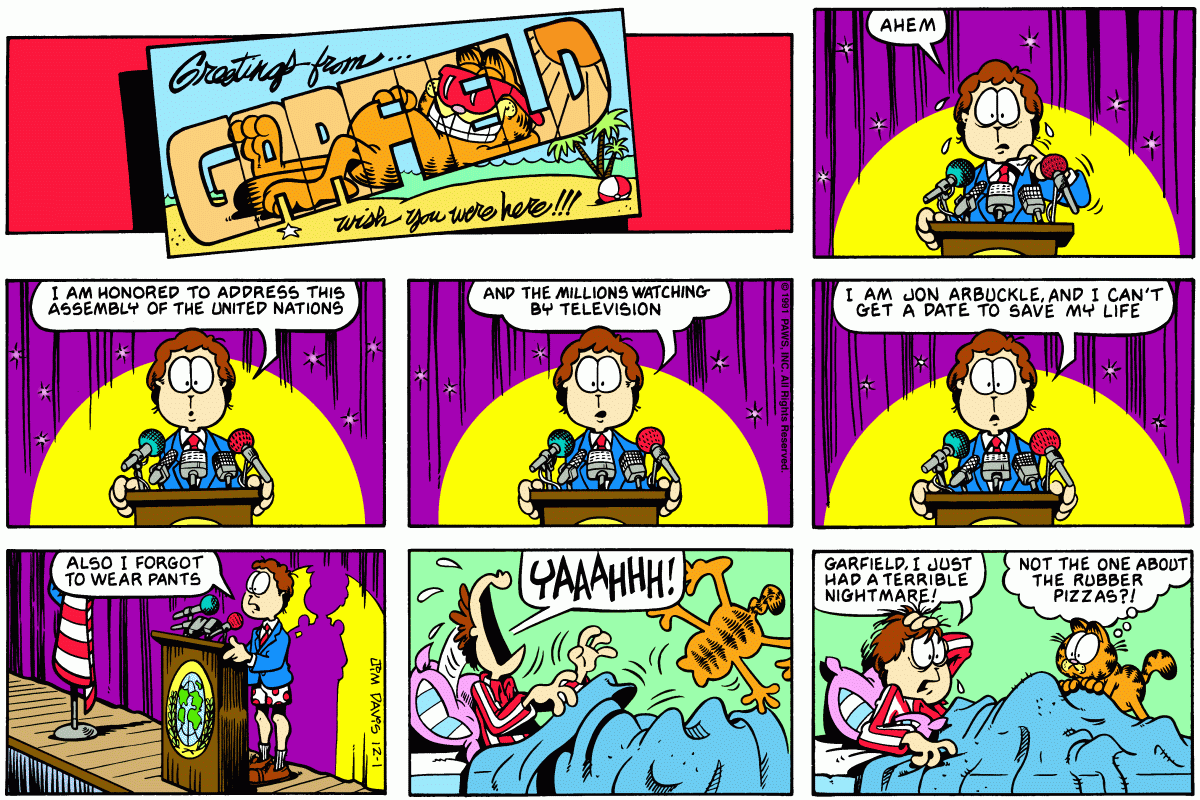 Garfield, December 1, 1991