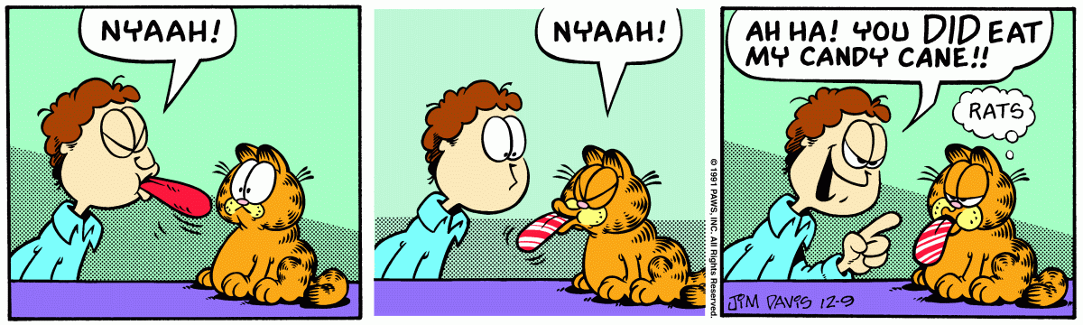 Garfield comic strip for Monday, December 9, 1991