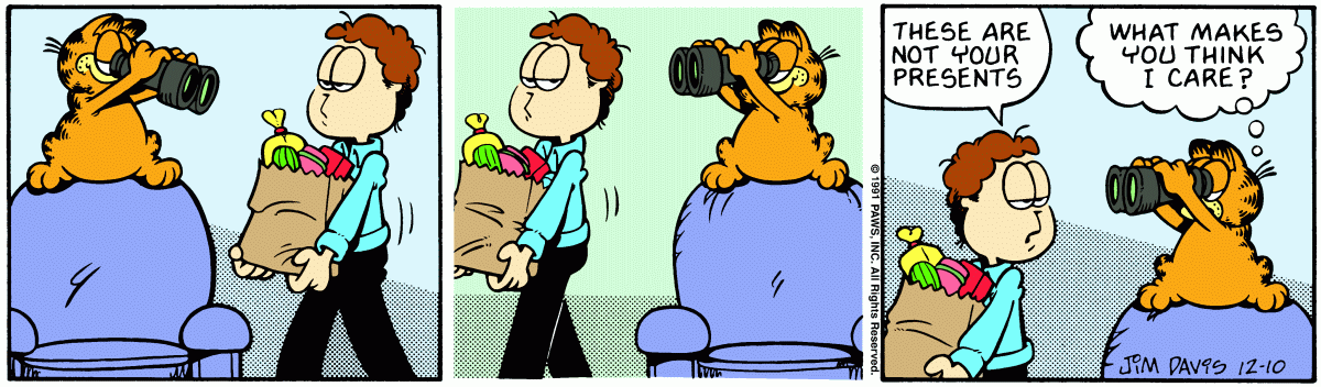 Garfield comic strip for Tuesday, December 10, 1991
