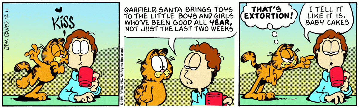Garfield comic strip for Wednesday, December 11, 1991
