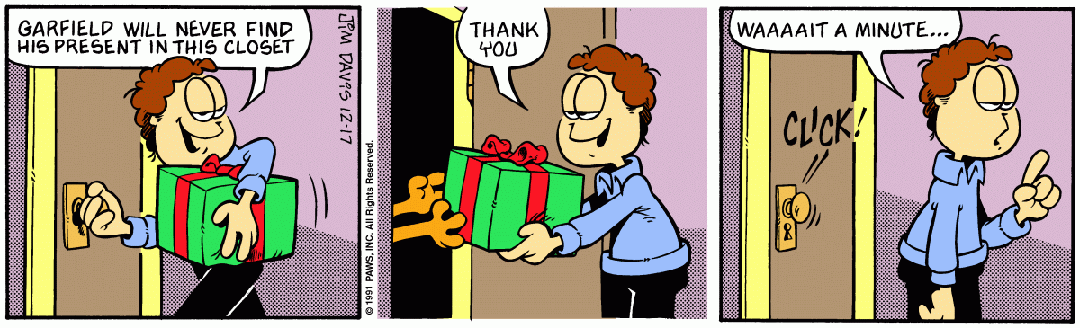 Garfield comic strip for Tuesday, December 17, 1991