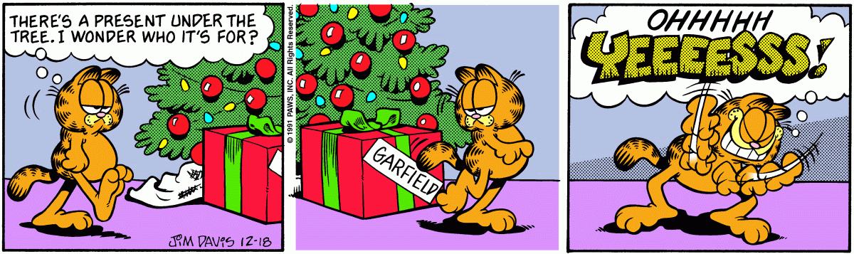 Garfield comic strip for Wednesday, December 18, 1991