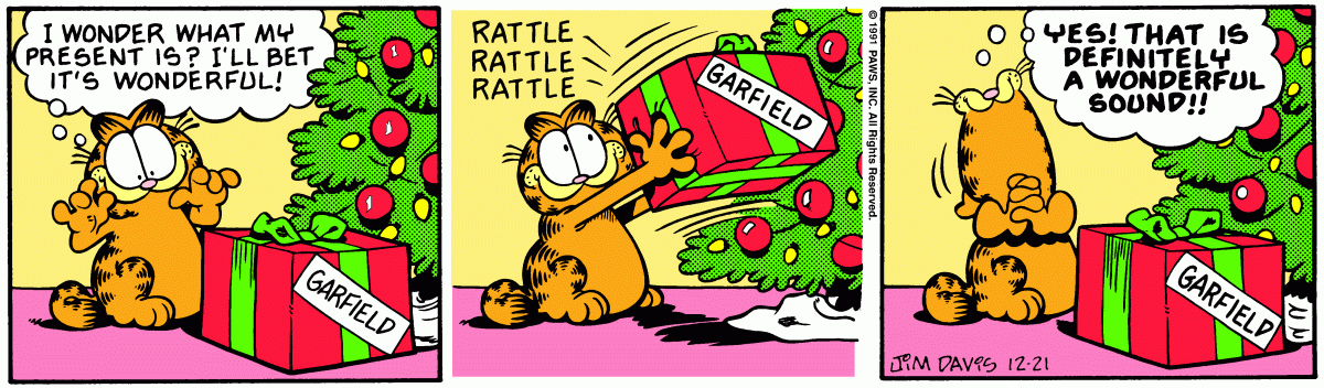 Garfield comic strip for Saturday, December 21, 1991