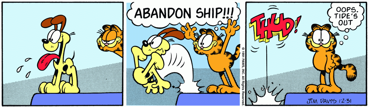 Garfield comic strip for Tuesday, December 31, 1991